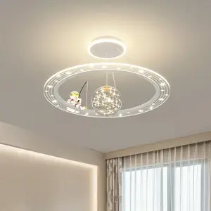 Modern Astronaut LED Chandeliers for Children Room Boy Study Ceiling Pendant lamp Remote Control nursery Bedroom Indoor Lighting