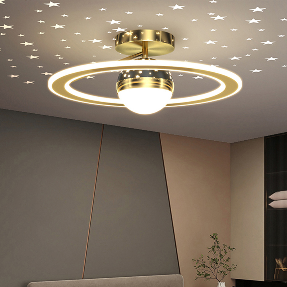 Modern Led Ceiling Lights Children Lighting For Bedroom Living Room Chandeliers Lamp RC Dimmable Indoor Ring Luces Novelty Light