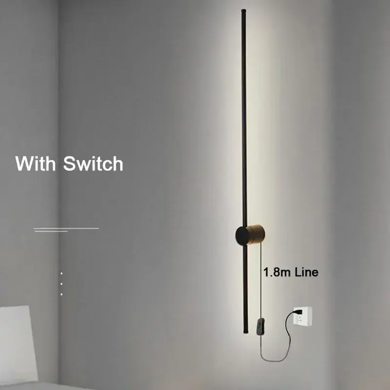 Nordic Interior Touch Dimmable LED Wall Lamps Wall Lighting Bedroom TV Background Black Gold White Indoor LED Wall Lights Sconce