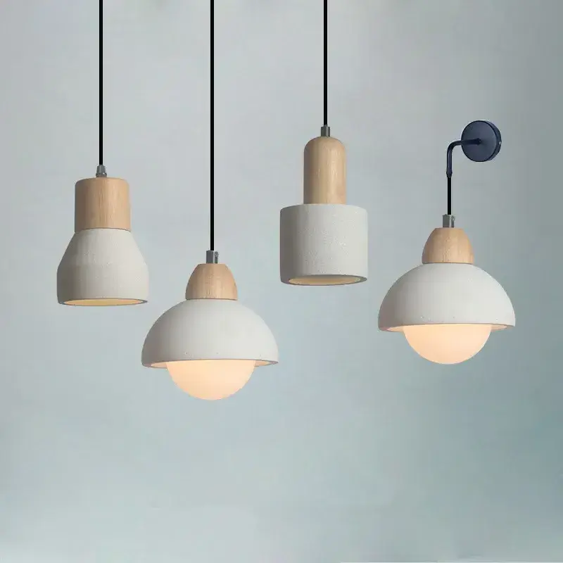 Creative Industrial Style Concrete Small Cement Pendant Lamp Nordic Simple Restaurant Bar Bedroom Silent Style Suspension Wire W