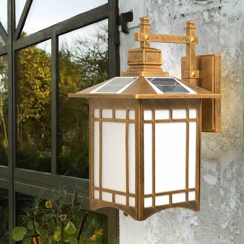 YA8O Solar wall waterproof garden Chinese gate balcony outdoor retro door post light outside the villa