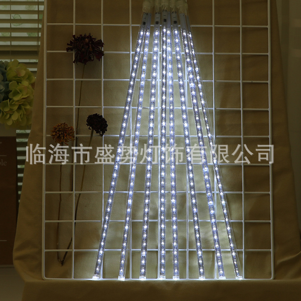 Cross-border Explosions led Meteor Shower Light String 8 suit Patch Hollow Curtain Light Christmas Decoration Water Lantern