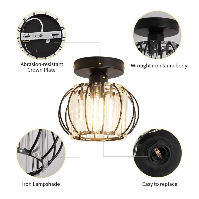 Modern Hanging Ceiling Lights Lamp Living Room Hallway Loft Front Porch Pendant Home Decoration LED Chandelier Glass Fixture.