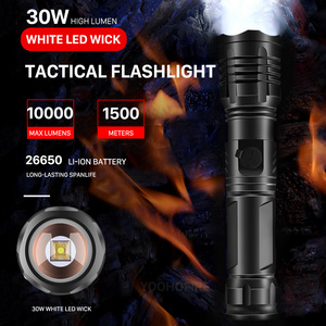 10000 Lumens LED Flashlight Rechageable USB 30W Power Zoomable Bright Tactical Torch Camping Emergency Flash Light Lighting