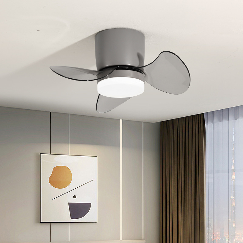 Smart large wind restaurant fan light modern simple cream wind ceiling bedroom balcony quiet frequency conversion ceiling fan