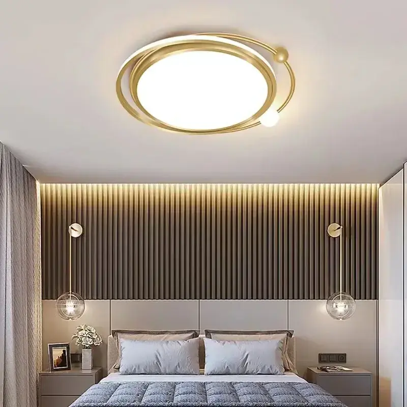 Modern Led Light Creative Square Surface Mounted Round Lamp Ceiling Chandelier White Living Room Bedroom Home Decoration