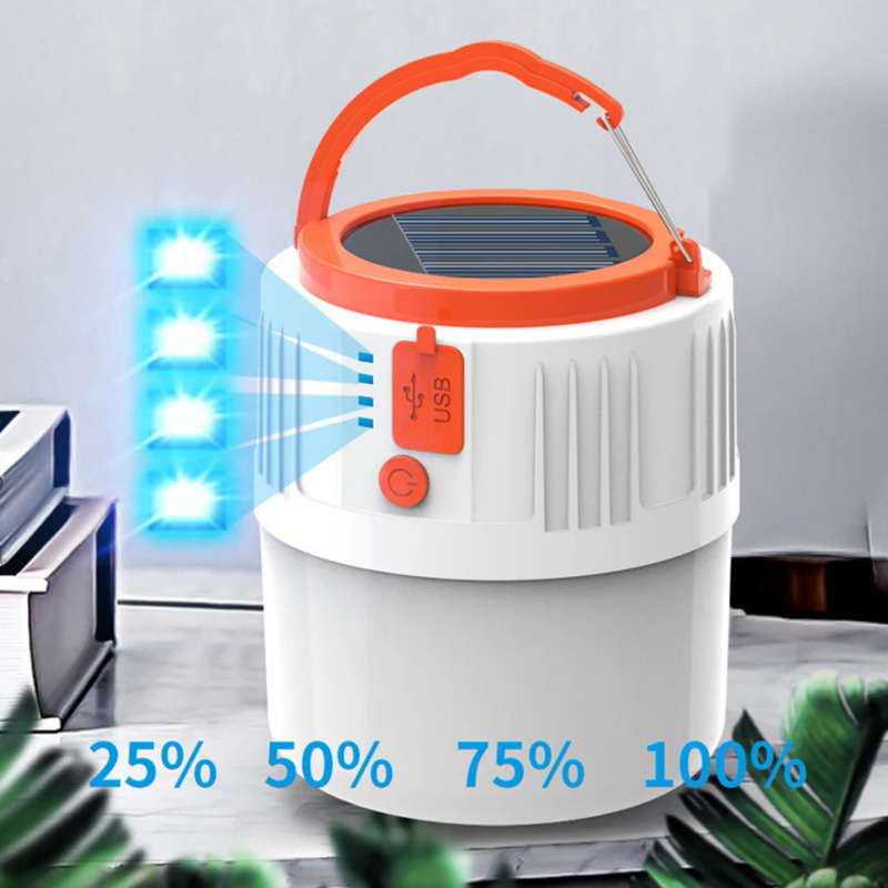 V65 LED Solar Charging USB 24Lamp Bead Bulb Night Market Lamp Mobile Outdoor Camping Light Power Outage Emergency Lights