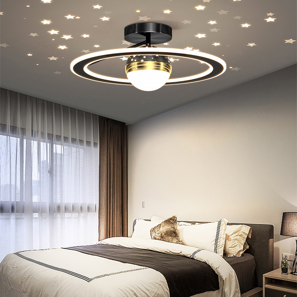 Modern Led Ceiling Lights Children Lighting For Bedroom Living Room Chandeliers Lamp RC Dimmable Indoor Ring Luces Novelty Light