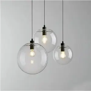 E27Nordic Pendant Lights Globe Chrome Lamp Glass Ball Hanglamp Lustre Suspension Kitchen Light Fixture Lighting luminaire lampen