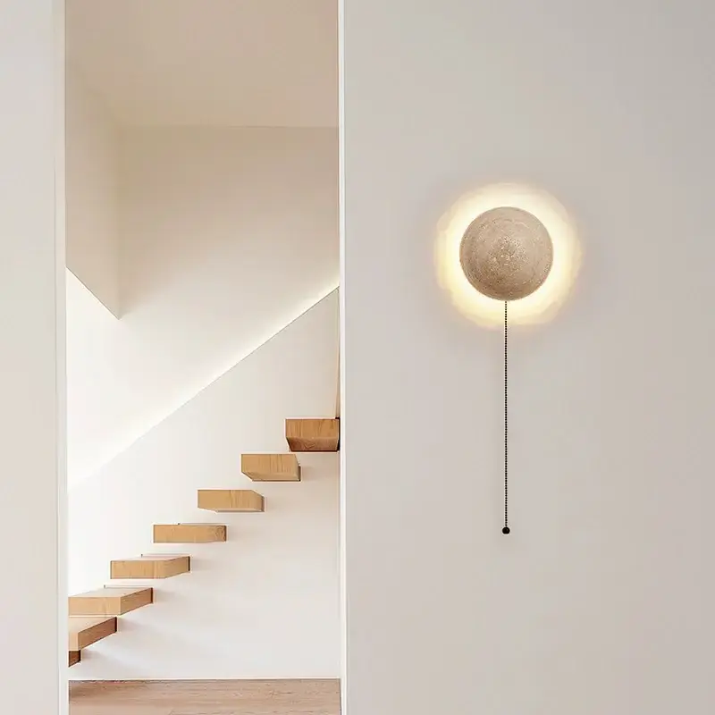 Led Wall Lamp Yellow Cave Stone Light Nordic Bedroom Bedside Atmosphere Lighting Fixture Home Room Decor Lights 110V 220V Cream