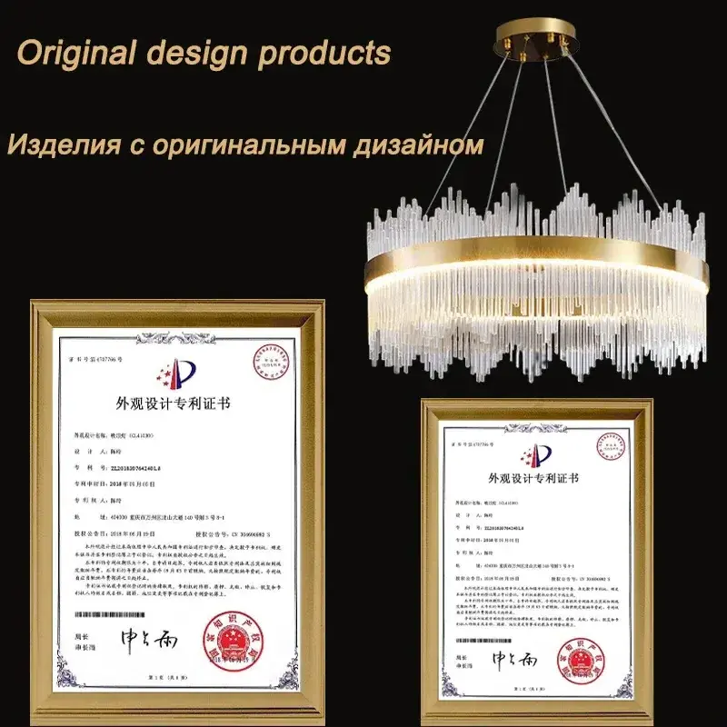 Nordic Lustre Crystal Chandelier Bedroom LED Chandeliers Living Room Hanging Lamp Kitchen Pendant Light Golden Lighting Fixture