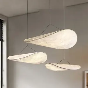 Wabi Sabi Pendant Light Handmade Silk LED Chandelier Living Dining Room Home Decoration Lustre Bedroom Loft Hanging Lamp Fixture