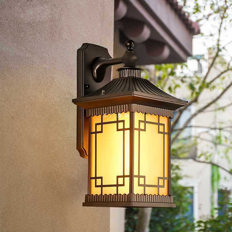 YA8O Solar wall waterproof garden Chinese gate balcony outdoor retro door post light outside the villa