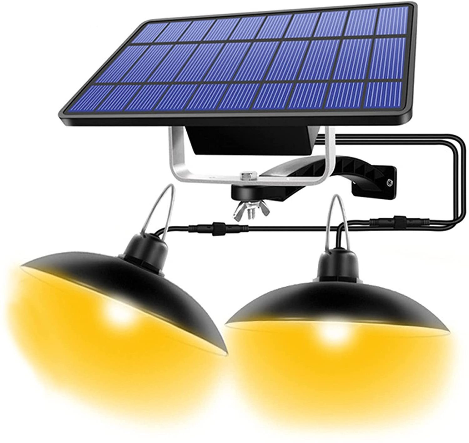 LED Solar Pendant Light Outdoor Indoor Hanging Solar Powered Shed Light IP65 Waterproof Solar Lamps For Barn Patio Gazebo Garden