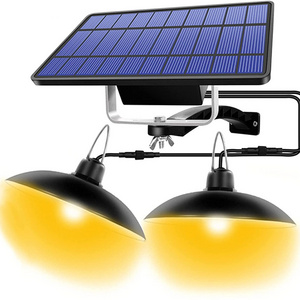 LED Solar Pendant Light Outdoor Indoor Hanging Solar Powered Shed Light IP65 Waterproof Solar Lamps For Barn Patio Gazebo Garden