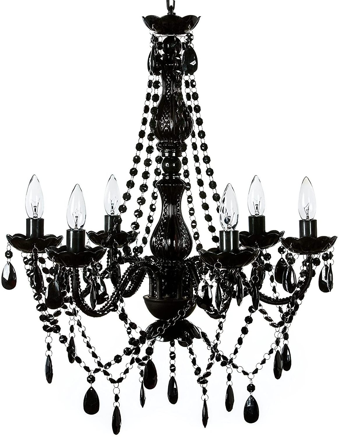 Modern European retro living room chandelier dining room villa lamp black crystal chandelier