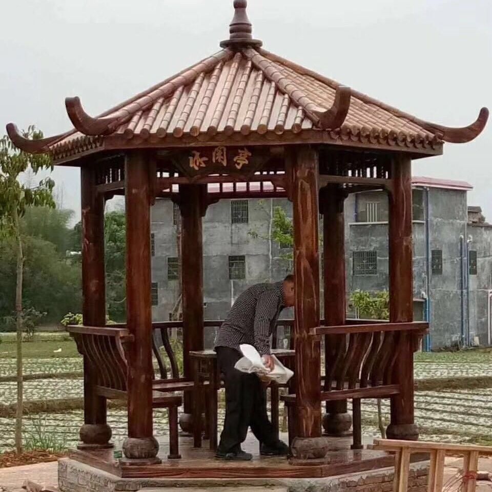 Chinese antique style garden gazebo pavilion wooden outdoor traditional