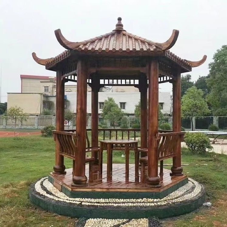 Chinese antique style garden gazebo pavilion wooden outdoor traditional