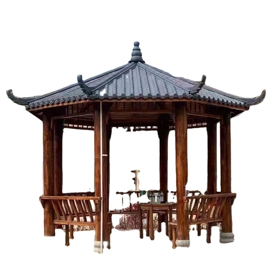 Chinese antique style garden gazebo pavilion wooden outdoor traditional