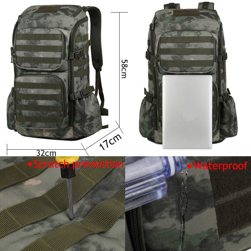 low moq 900d oxford multifunctional large capacity travel tactical laser square backpack wholesale 45l