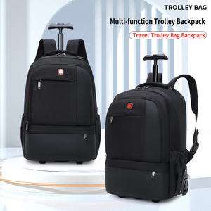 hot multi-purpose travel trolley bag Backpack With Wheels Oxford fabric trolley backpack two with trolley travel bag