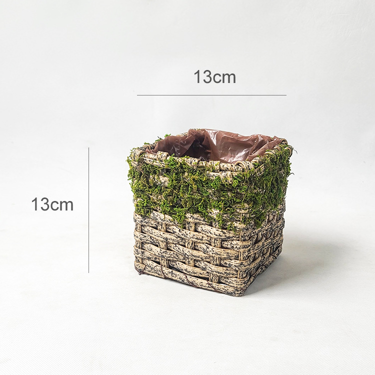 Factory wholesale grass flower pot rattan flower basket creative woven bamboo woven basket woven basket simple decoration