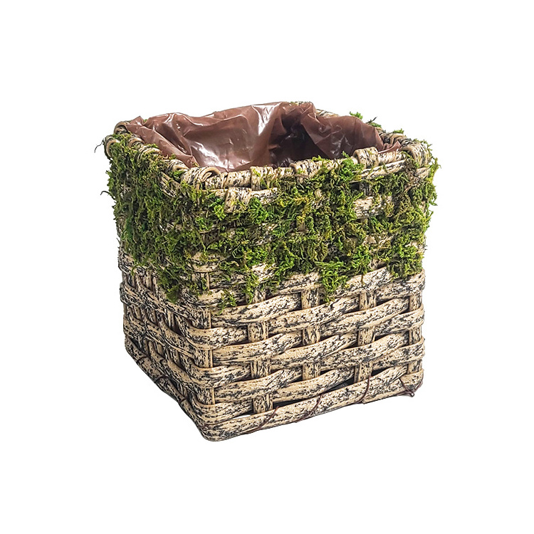 Factory wholesale grass flower pot rattan flower basket creative woven bamboo woven basket woven basket simple decoration