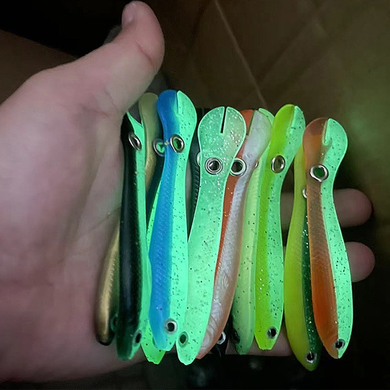 10cm 6g 4 Colors Cranky Loach bionic bait Blast fishing swing tail soft bait black pit bass bait Support customization