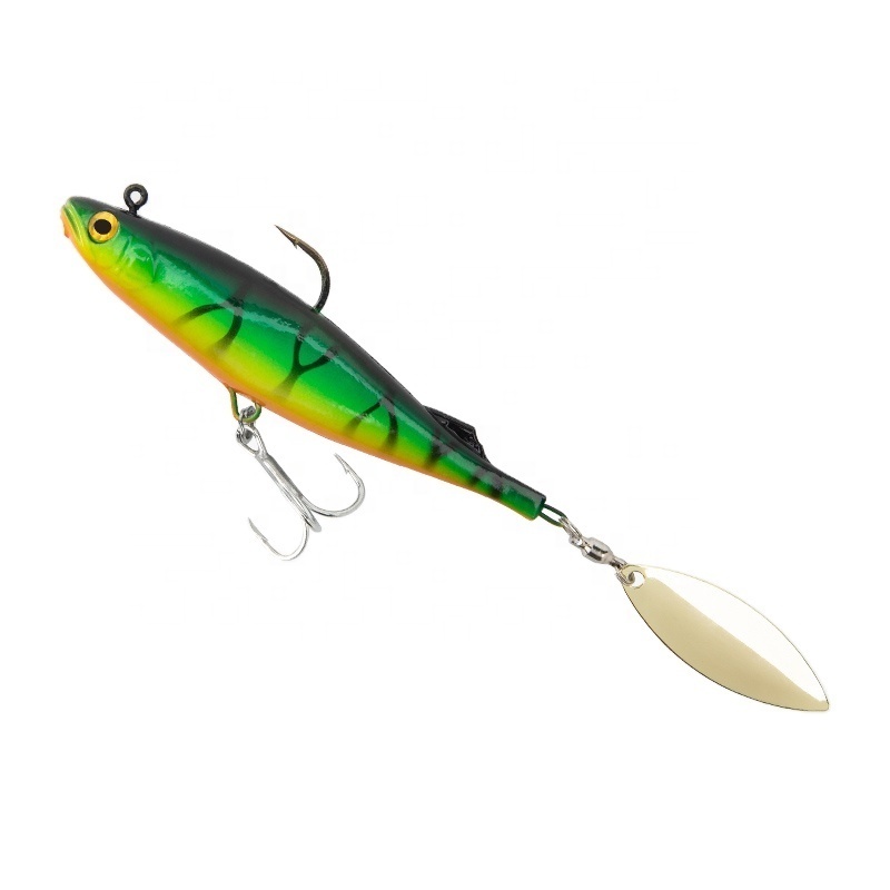 2021 Fishing Lures 140mm 170mm 210mm Big Soft Swim Baits With Spoon on Tail Sinking Action 3D Printing Soft Lure