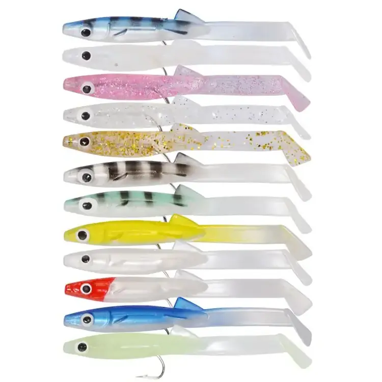 Fishing Lure Fish Eel Lure white Blue Soft Baits with hook 8cm 2.3g Small Fish Eel Artificial bait Pesca Leurre