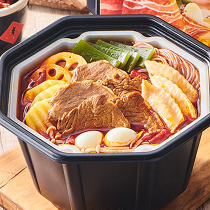 oem 405G instant spicy beef self heating hot pot food ready to eat heating beef hotpot self-boiling hotpot