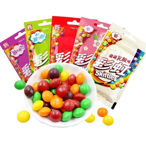 Skittless China Hot Selling 40&45g Exotic Snacks Multi Color Mixed Fruit Flavor Skittle Fruit Candy