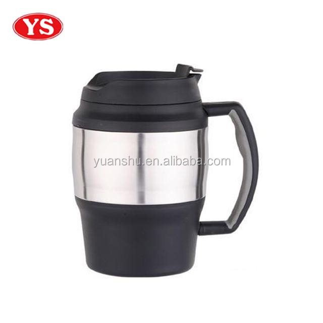 20oz inner plastic and outer stainless thermos bubba mug with handle