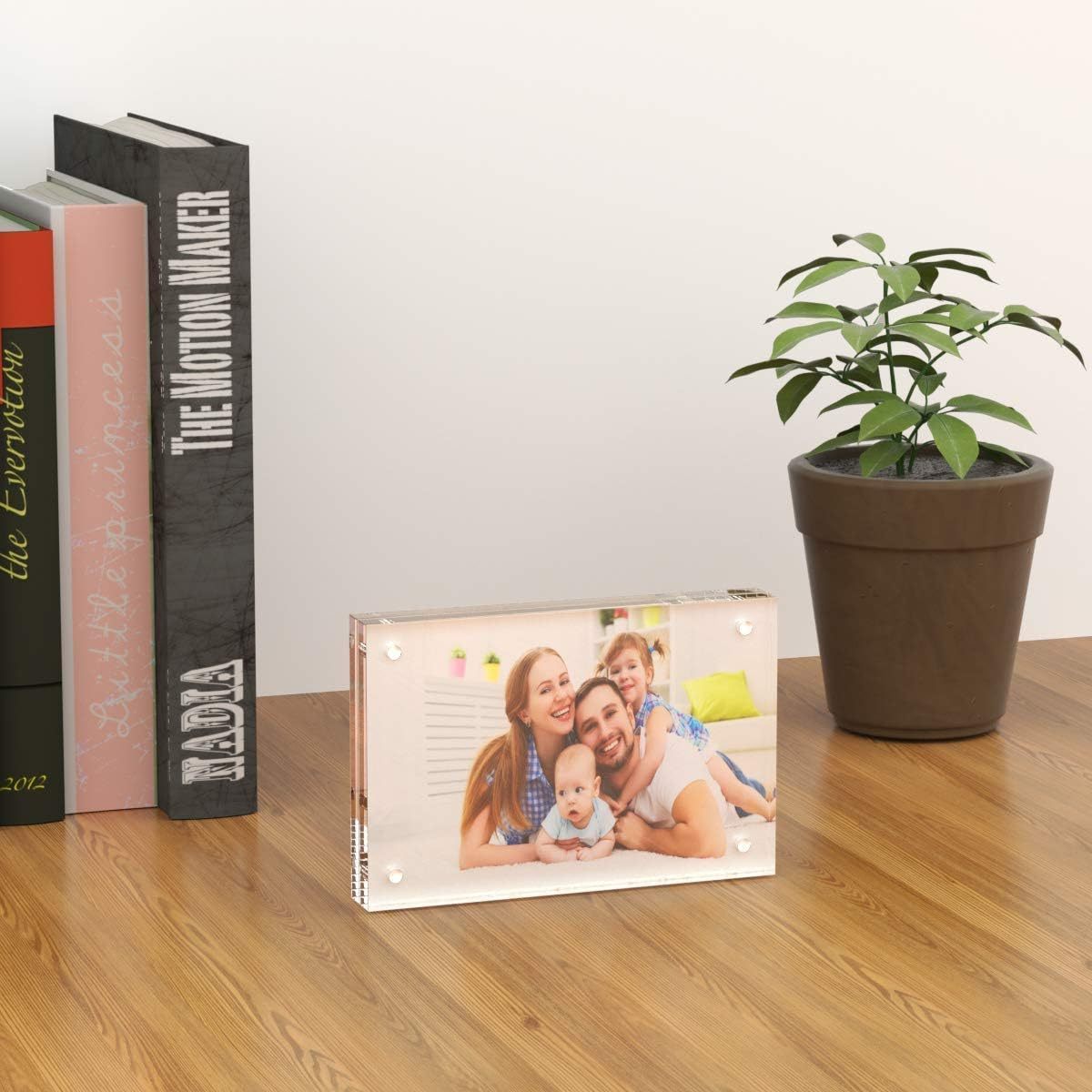 Custom 4x6 Acrylic Picture Frames Clear Picture Frames Double Sided Magnetic Transparent Square Frame Desktop Dis