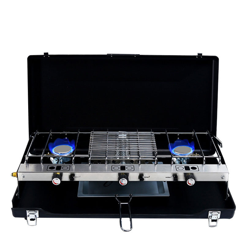 C012 Portable Outdoor camping picnic bbq butane 3 burner cooker gas stove