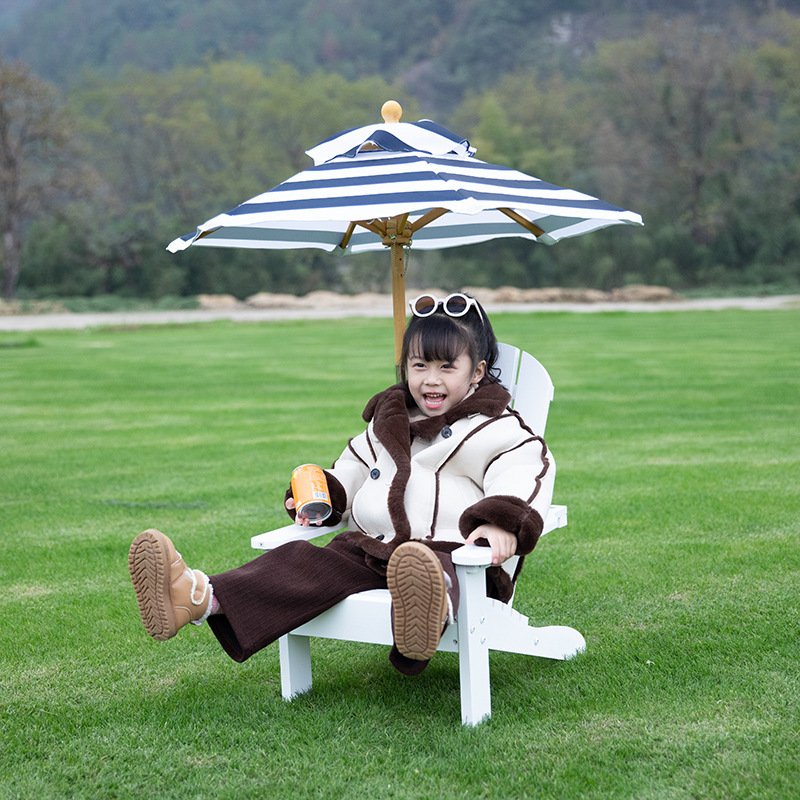 F045 Wooden swimming outdoor furniture garden kids beach chair with umbrella