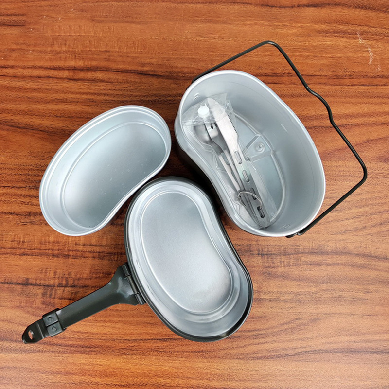 C079 Portable lightweight aluminum lunch box camping mess kit