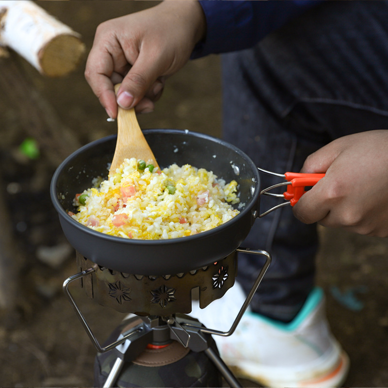 C016 Wholesale camping outdoors 3 in 1 pancake pan coffee kettle cooking pot set