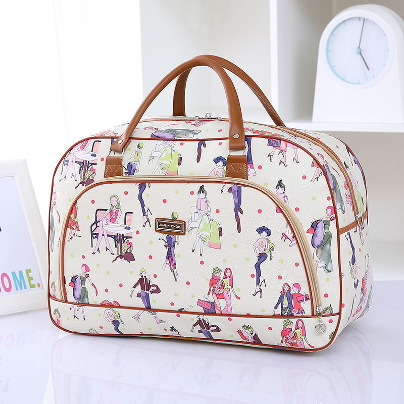 DB096 Hot sale custom printed logo women mini easy to carry duffel bag leather suitcase travel luggage bags