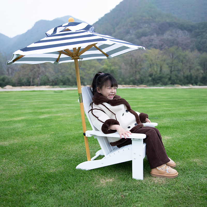 F045 Wooden swimming outdoor furniture garden kids beach chair with umbrella