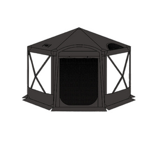 T028 Folding camping canopy hexagonal automatic large outdoor restaurant tent