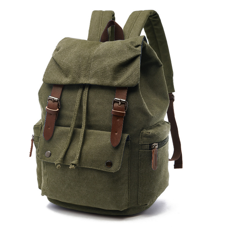 YK04 Fashion new trend high quality canvas travel school drawstring backpack with zipper