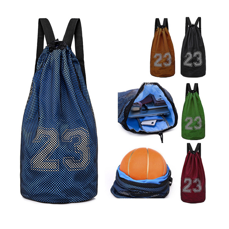 Custom Logo Sports Party Ball Bags Football Soccer Mesh Ball Bag