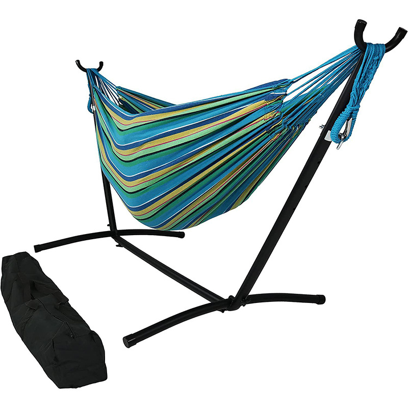 S051 Outdoor canvas garden portable swing chair hammock with stand