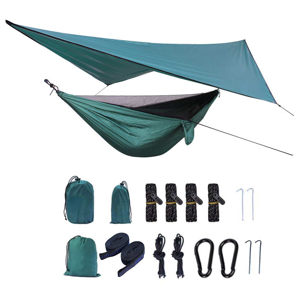 S036 Folding sun shelter camping tree hammock portable with rain fly