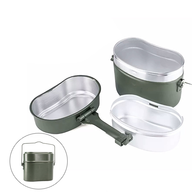 C079 Portable lightweight aluminum lunch box camping mess kit