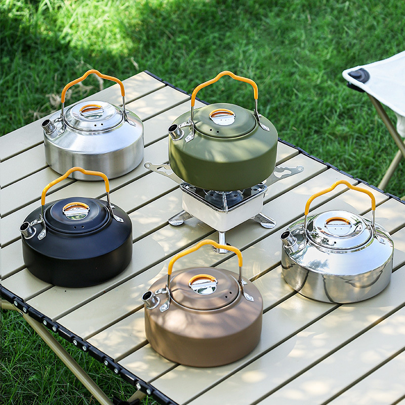 C017 Portable outdoor camping cooking 304 stainless steel 1L mini water kettle