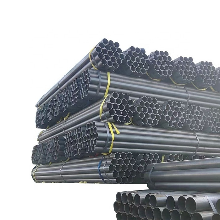 Factory price ASTM A53 A36 schedule 40 erw black steel pipe tube carbon fiber round hollow pipe