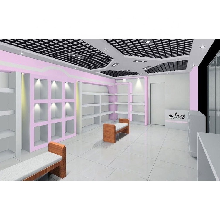 Commercial Wall Display Furniture For Bag Shop Table And Shelf Display, Shoe Store Display Cabinet Design