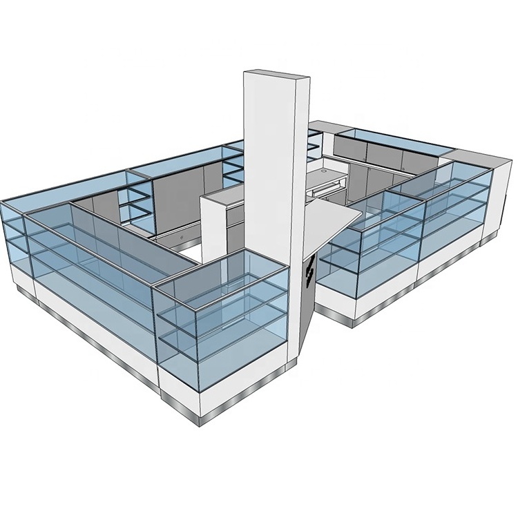 High-end Mobile Phone Kiosk For Sale Glass Display Showcase Counter For Cellphone Store Display Stands Cabinet Furniture